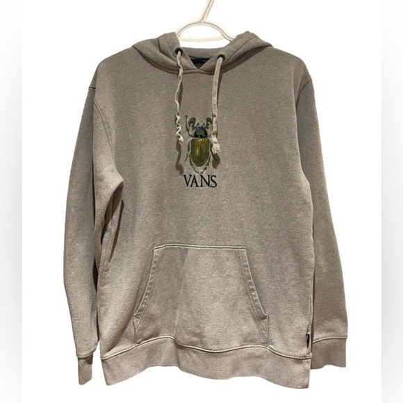 🚩 SOLD- Vans embroidered scarab beetle hoodie- heather grey. Size medium - Picture 2 of 9